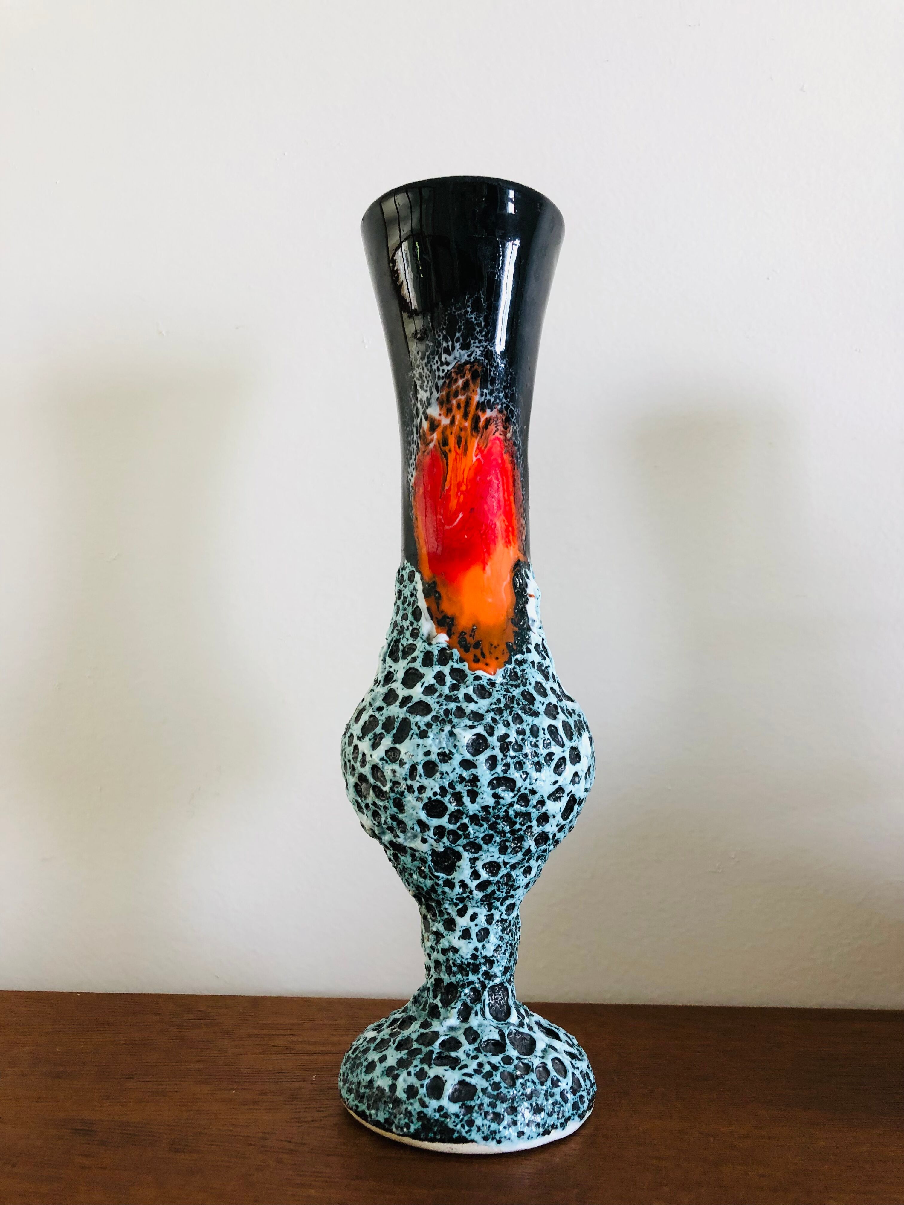 Vase Soliflore fat lava ceramic sea foam