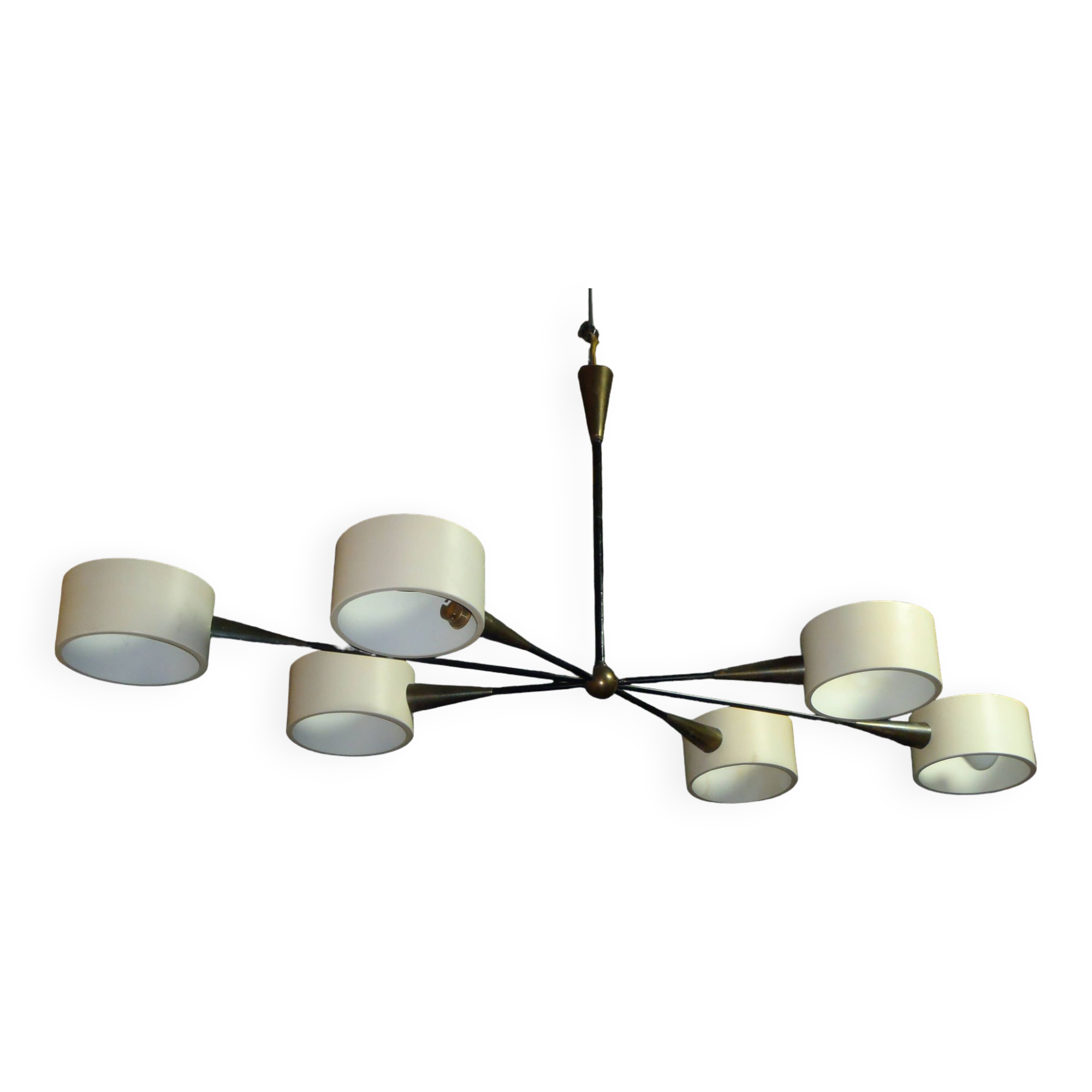 6-light art deco chandelier from the 30s/40s