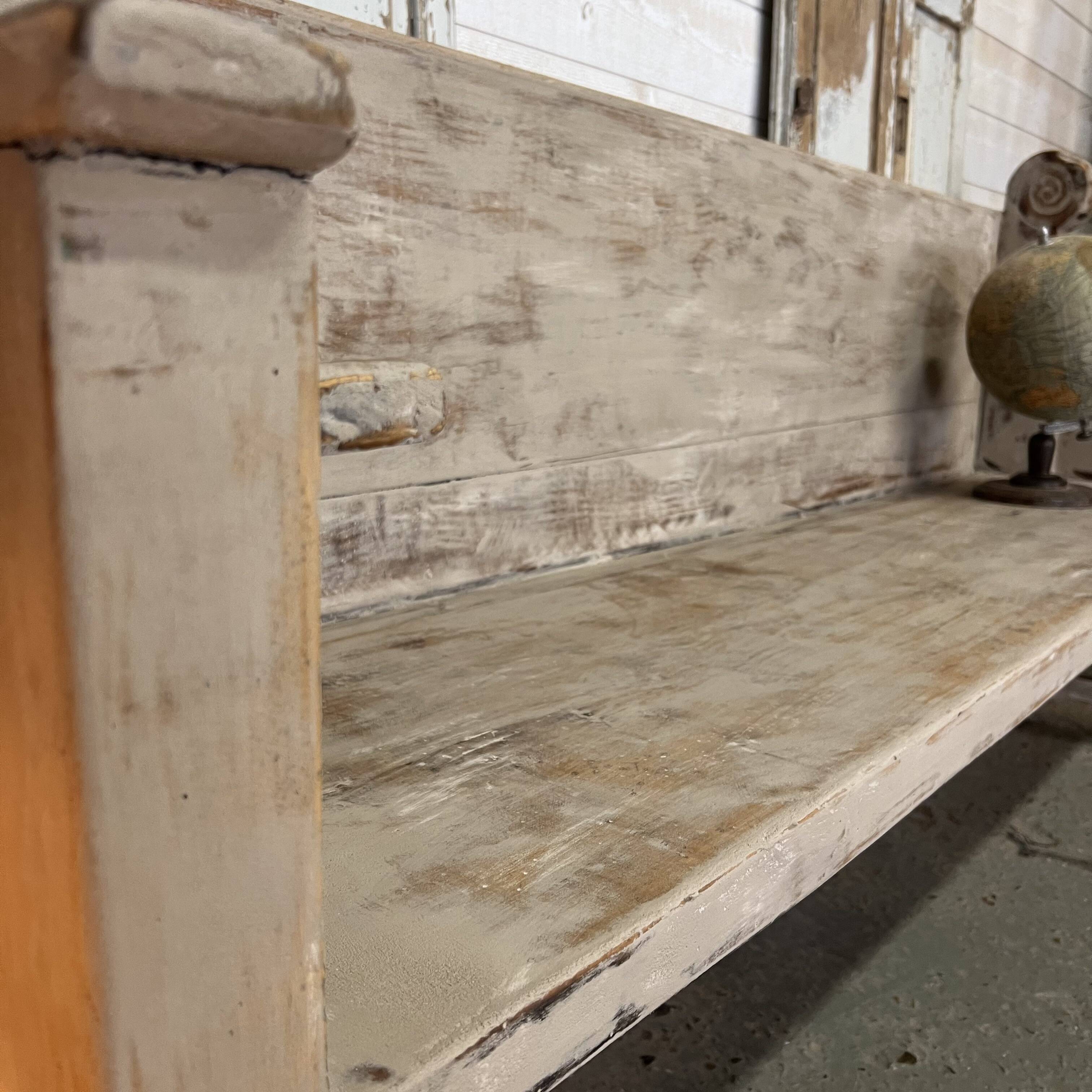 Old weathered country bench