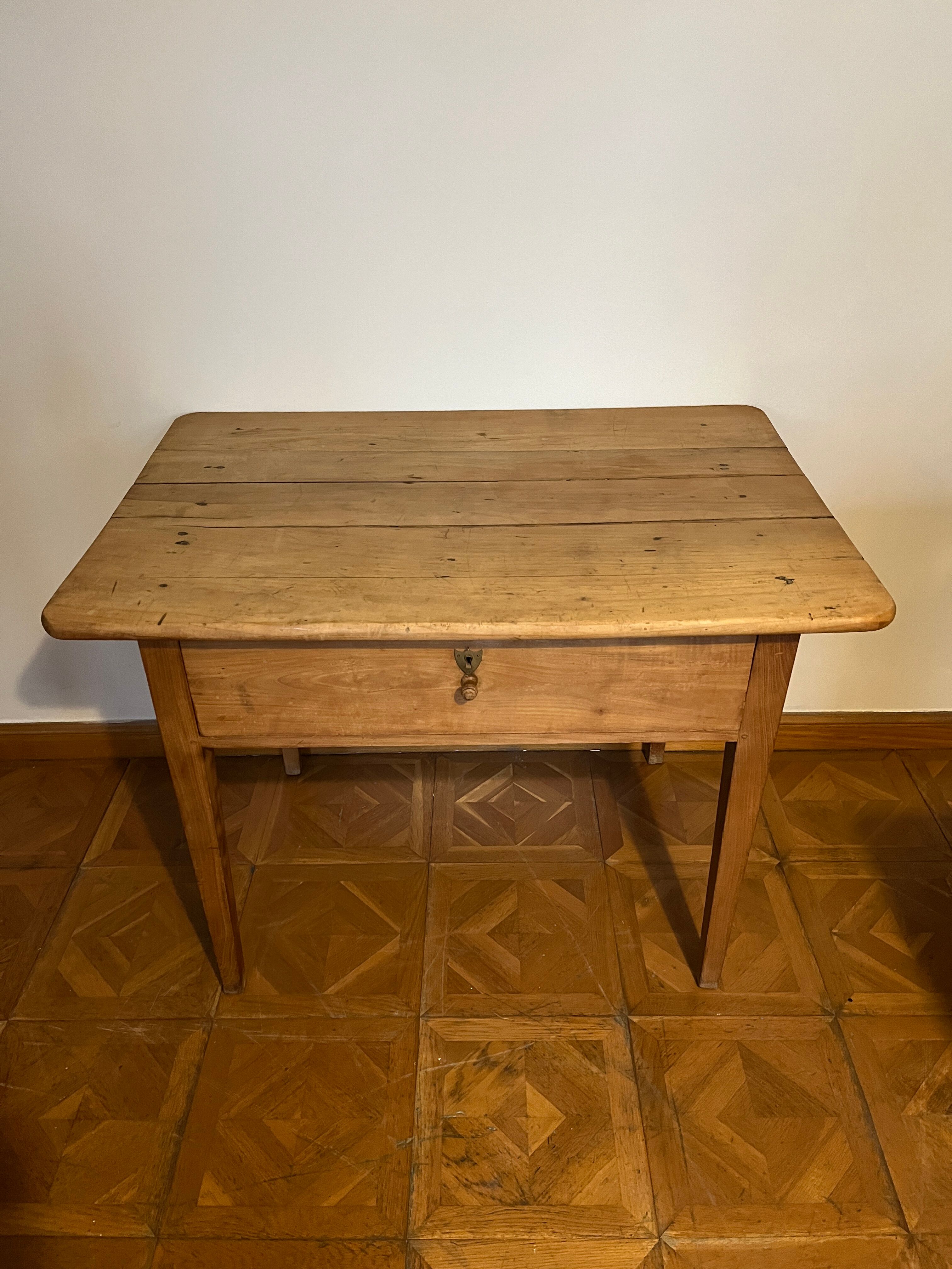 Raw wood farm table