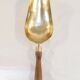 Old brass grocery grain shovel wooden handle
