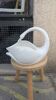 Cache-pot / vide-poche en céramique blanche – Cygne vintage