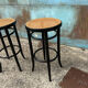 Tabourets de bar haut en rotin