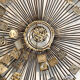 Brutalist Sunburst wall sculpture by Curtis Jere. USA, 2000s
