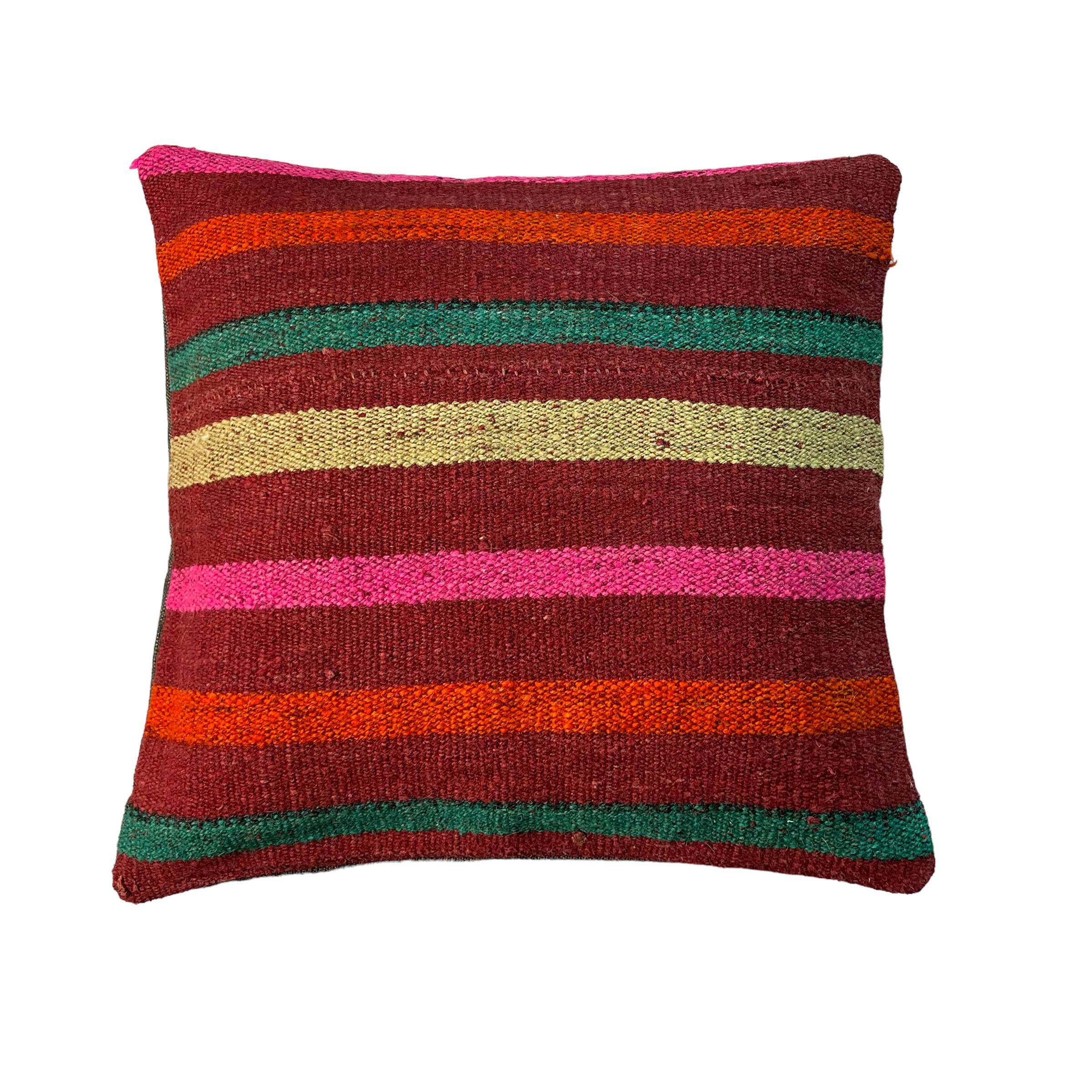 Vintage turkish kilim cushion cover , 40 x 40 cm