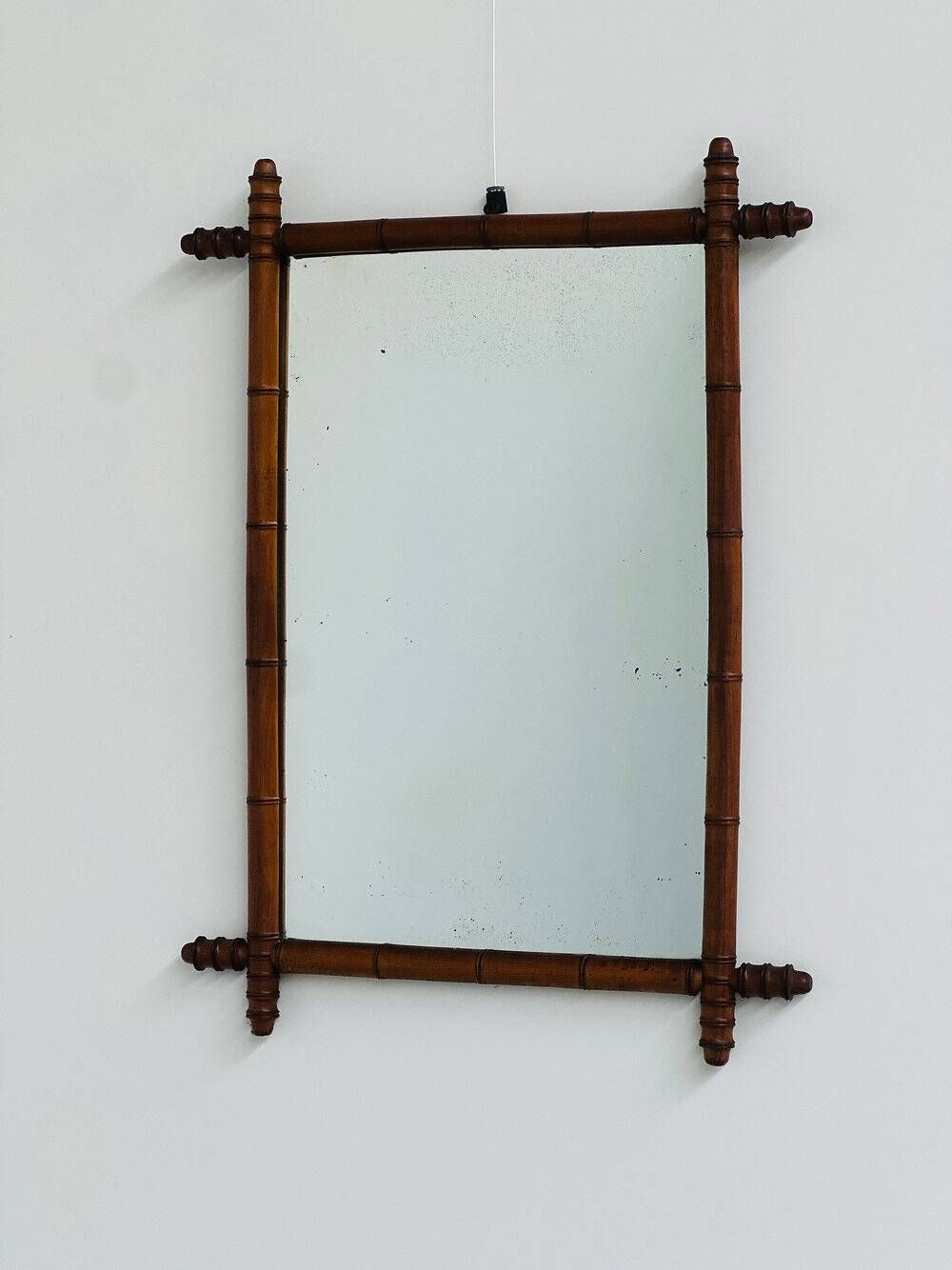 Antique faux bamboo mirror, France, late 19th century