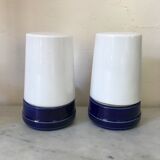 Pair of ceramic and opaline IFÖ sconces