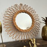 Old rattan mirror