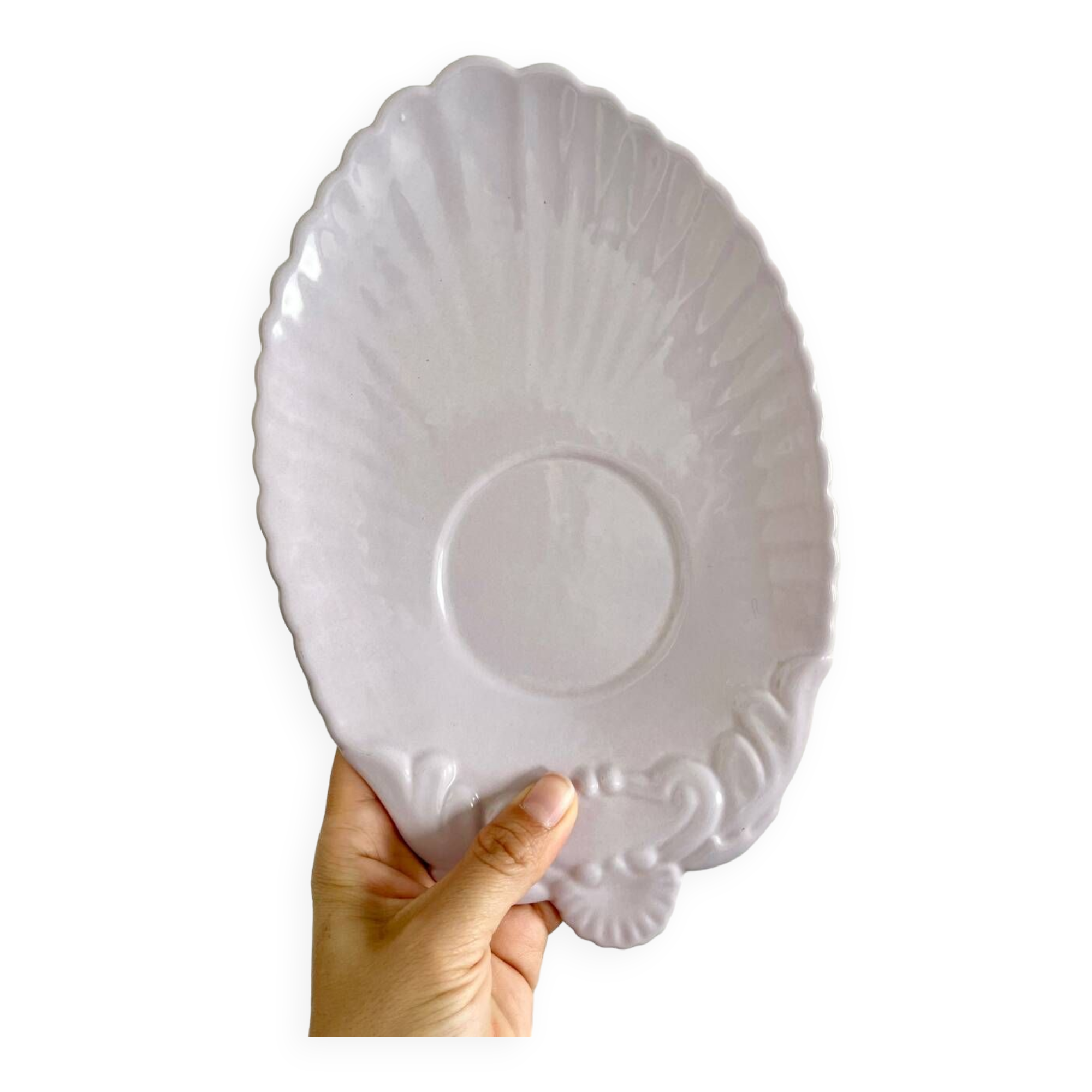 Quimper mauve earthenware dish