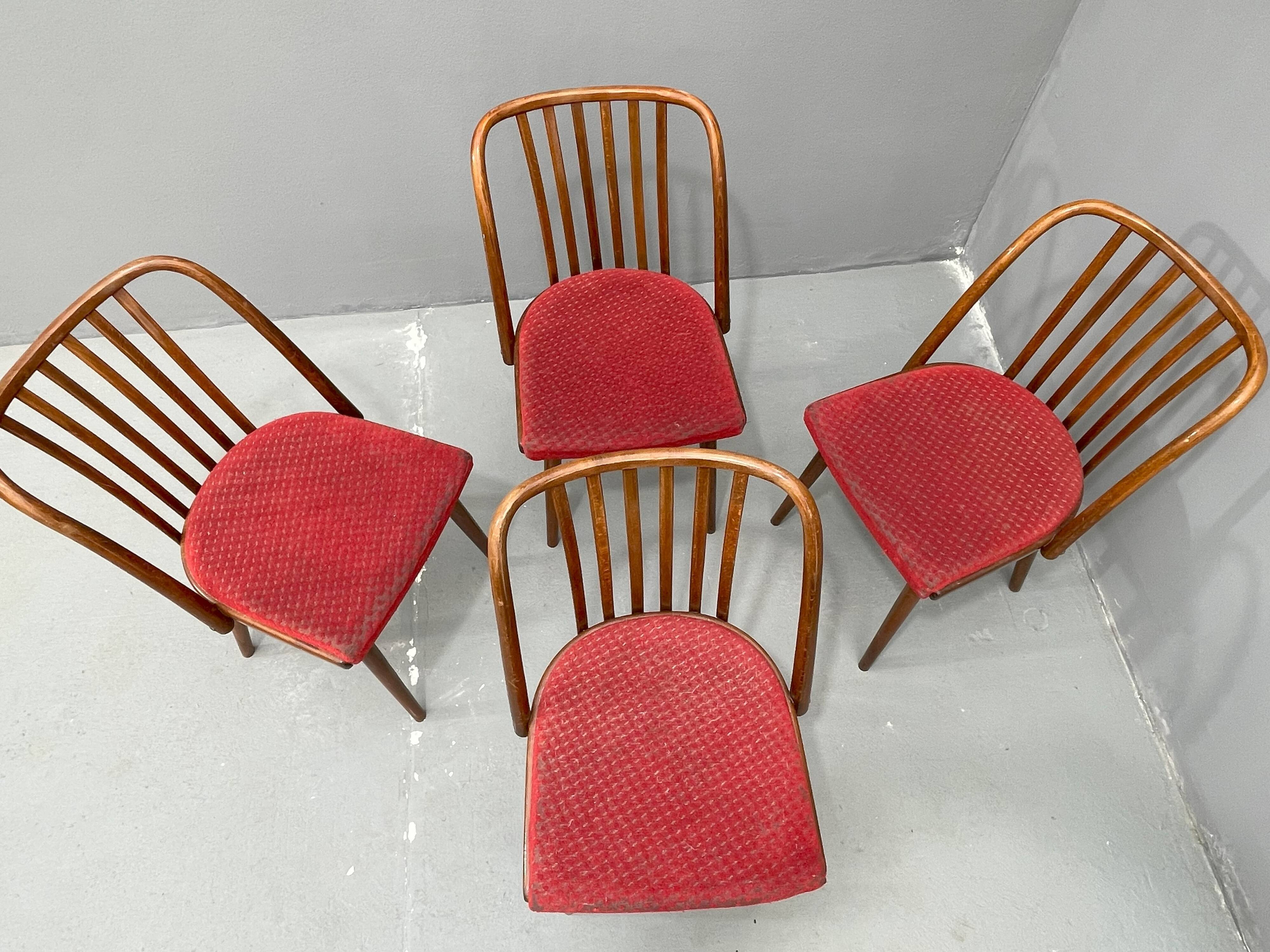 Antonín Šuman – ensemble de chaises des années 1960, Tchécoslovaquie