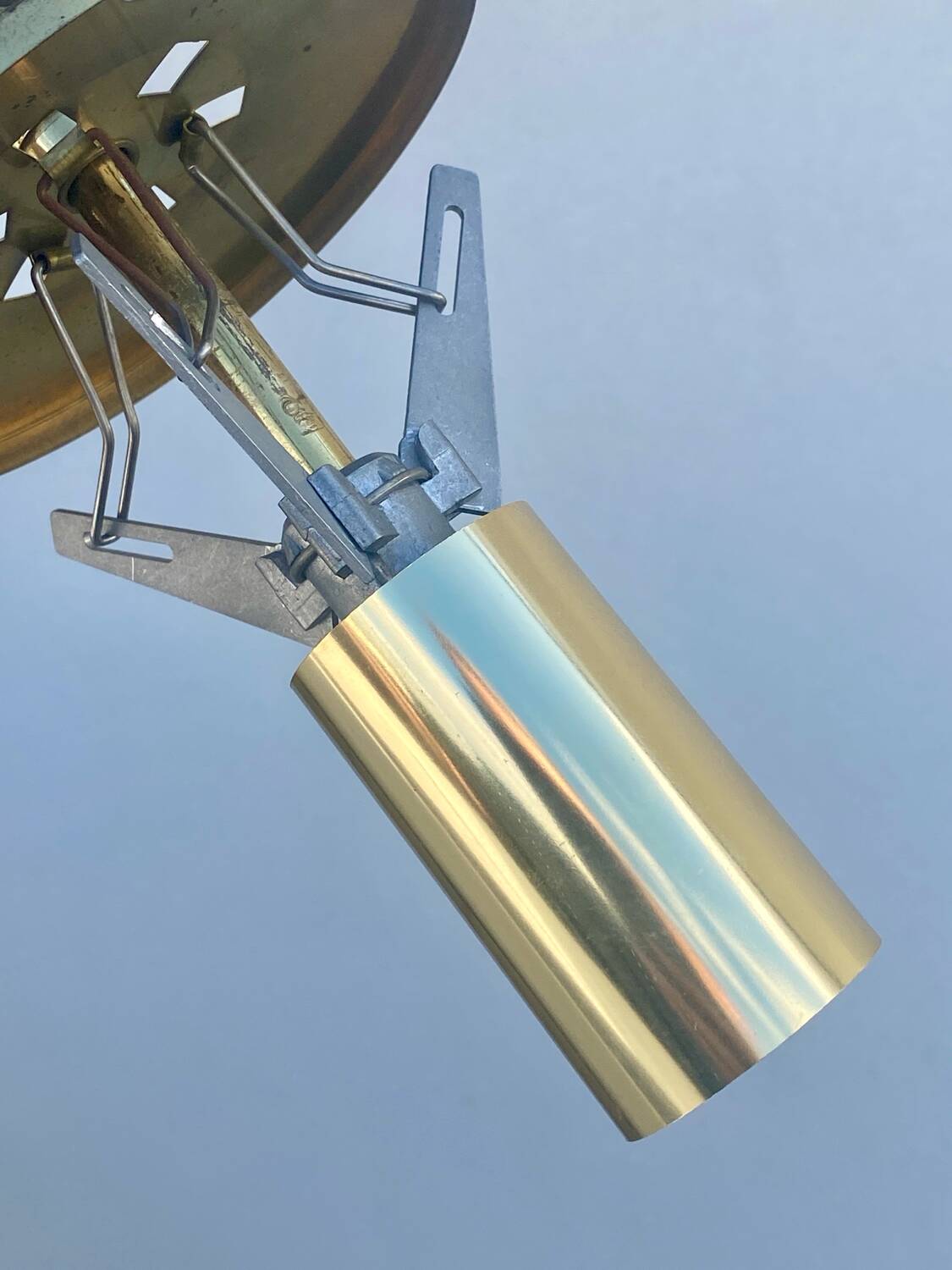 Pendant light in amber gilded glass - Limburg Glashütte, Germany, 1970