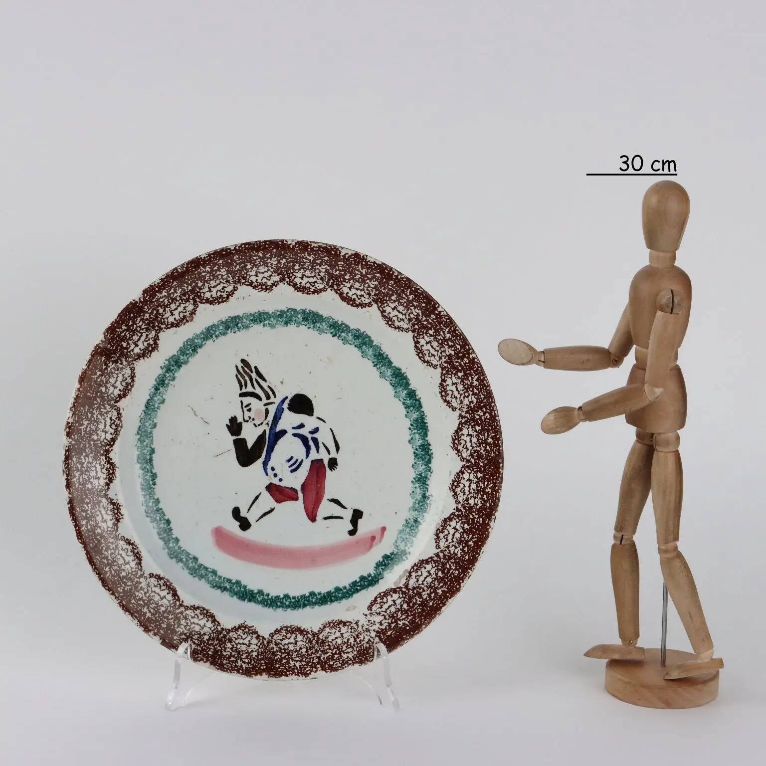 Antique plate decorated in ceramic Italy 19th Century