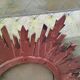 Vintage antique golden wooden sun mirror