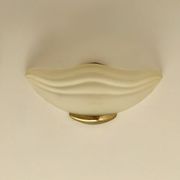 Pair of vintage wall lights in brass and frosted glass, Italy, 1970.