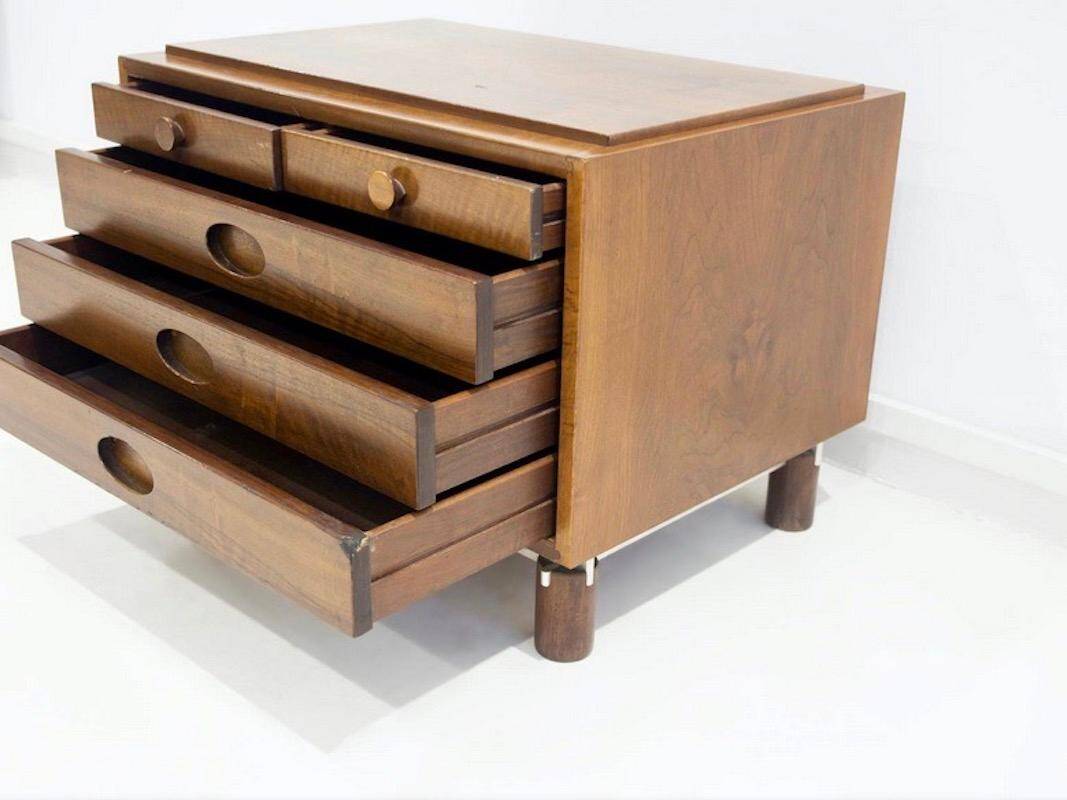 Walnut chest of drawers by Gianfranco Frattini for Bernini.