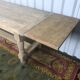 Solid oak farm table with turned feet & 2 elongated aero gum
