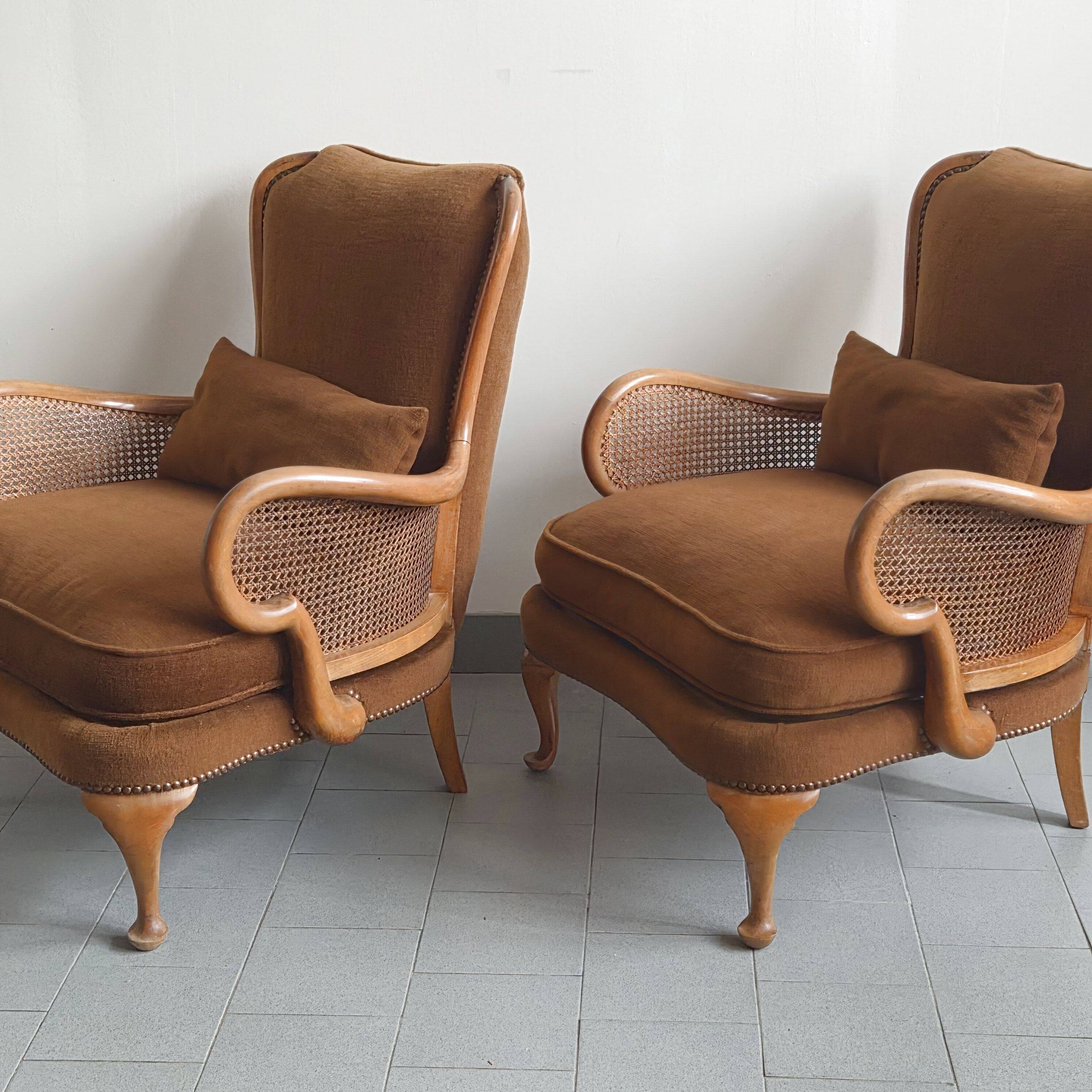 Paire de bergères vintage