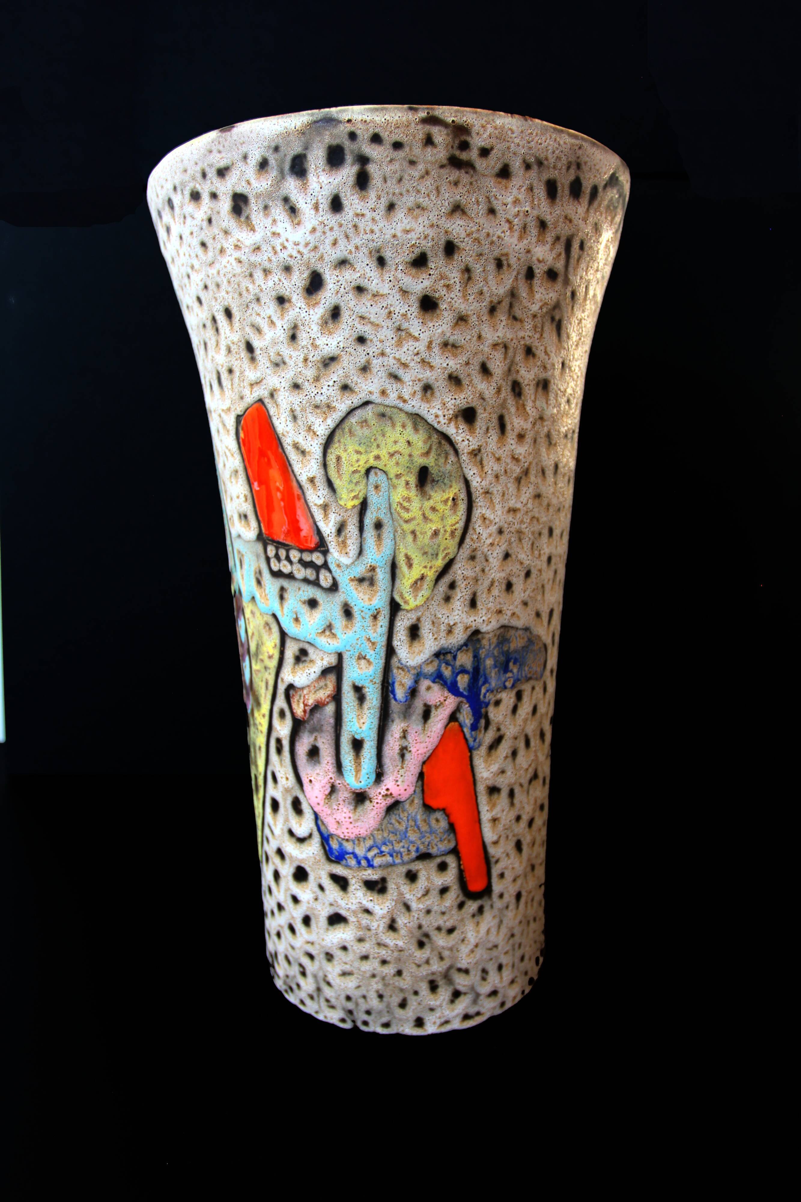 Large free-form abstract vase by Marius Bessone (Vallauris), c. 1950