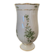 White and green porcelain vase from Holhaza, Hungary, 1980s, floral pattern and gold trim.