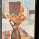 Oil on canvas still life bouquet of flowers mid 20th century