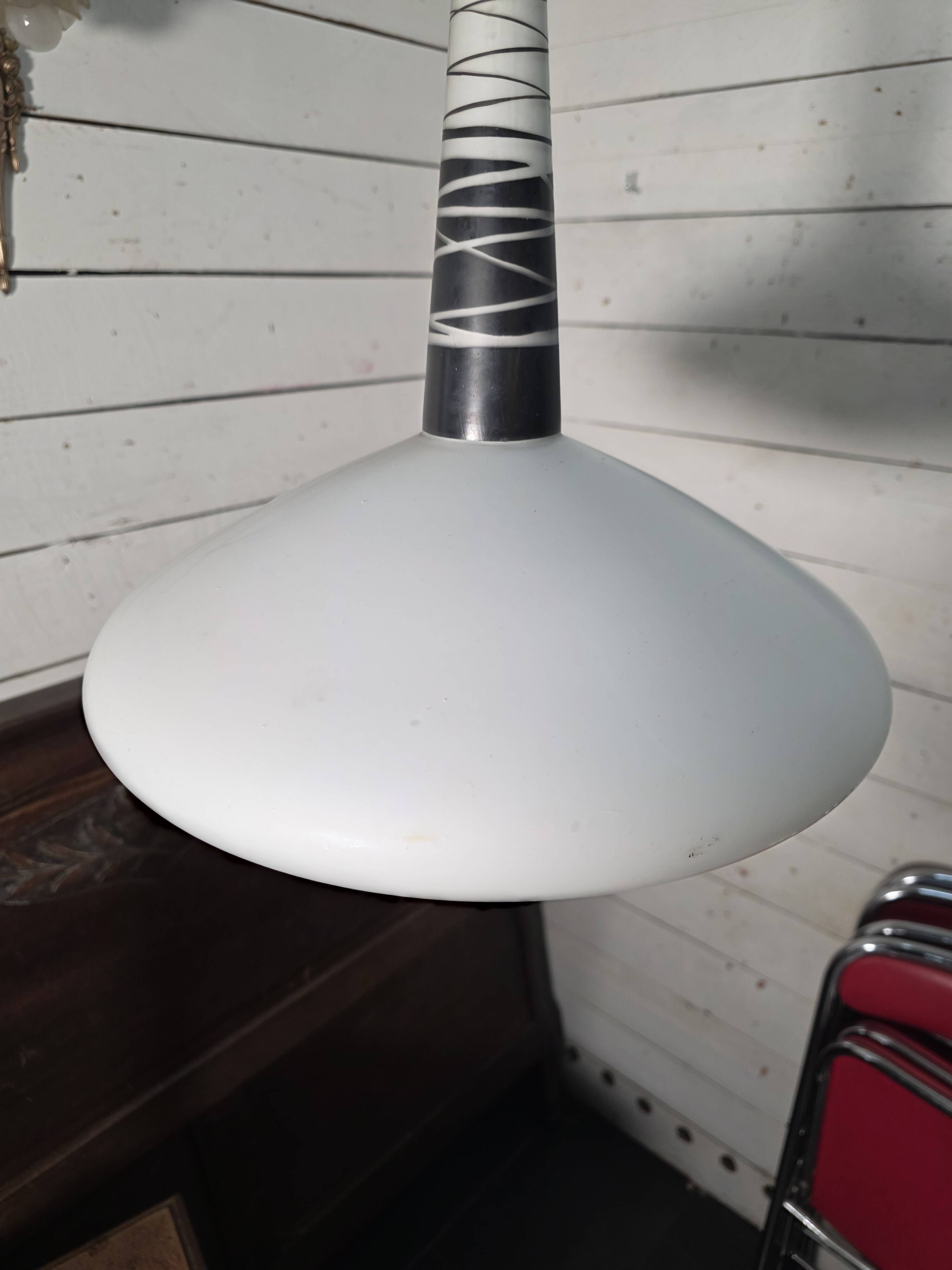Scandinavian pendant light in opaline from the 1960s.