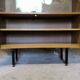 Vintage modernist display cabinet in wood