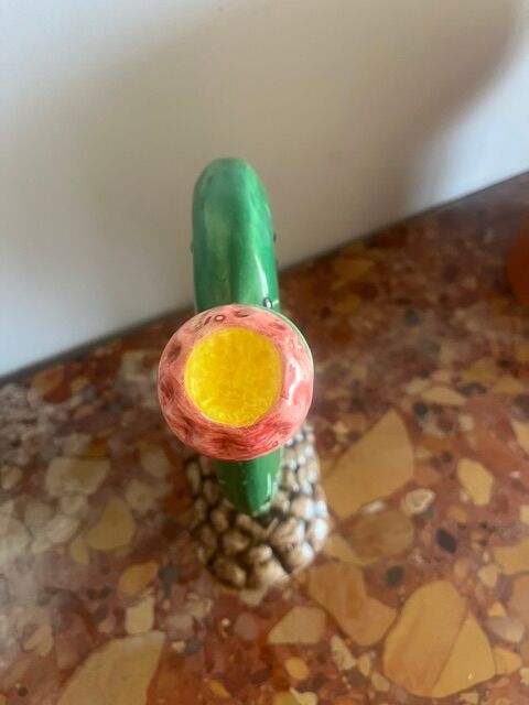Superb Vintage Sicilian Ceramic Cactus Carafe