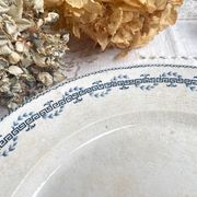 Vintage round ironstone dish, Gien Austerlitz model, made in France
