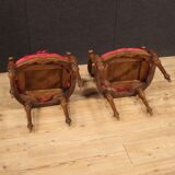 Pair of walnut armchairs from XIXth century