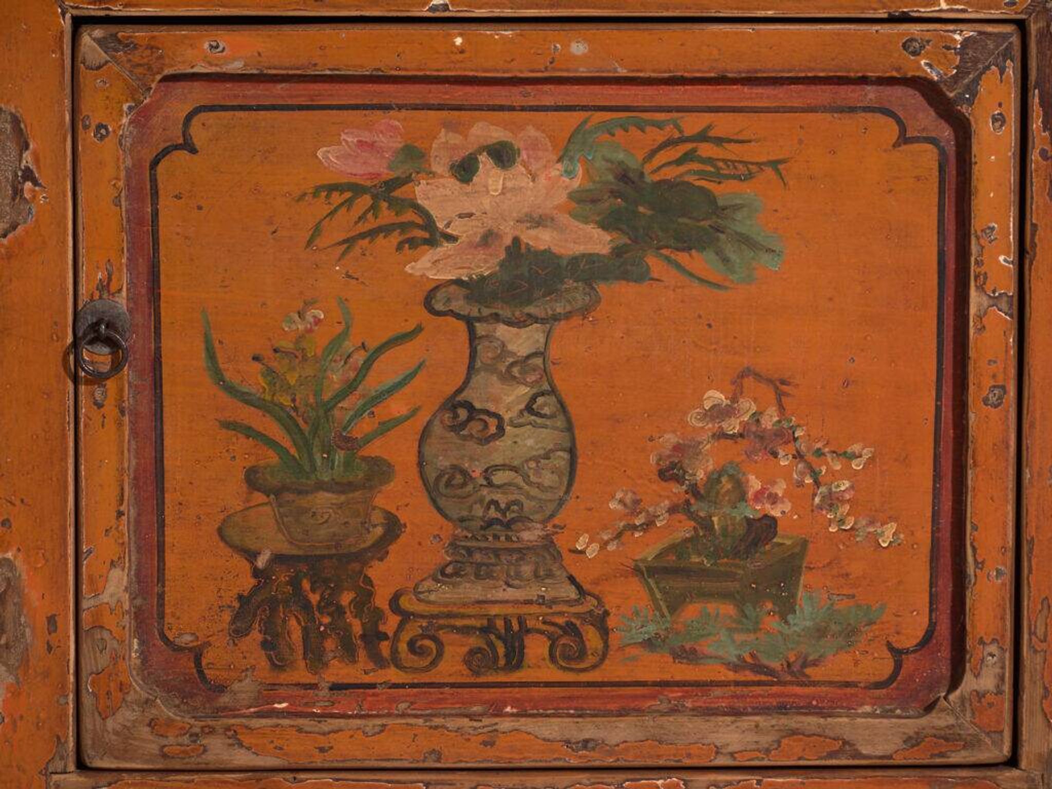 Antique lacquered elm wood buffet – China, circa 1900