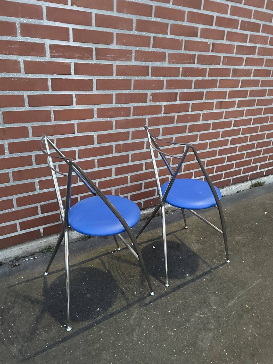 2 Hiroyuki Yamakado chrome folding chairs
