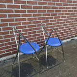 2 Hiroyuki Yamakado chrome folding chairs