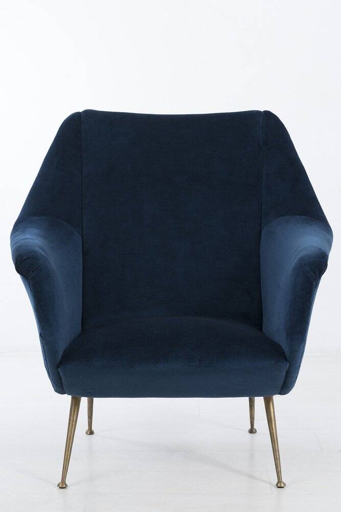Ensemble de 2 fauteuils italiens bleu foncé