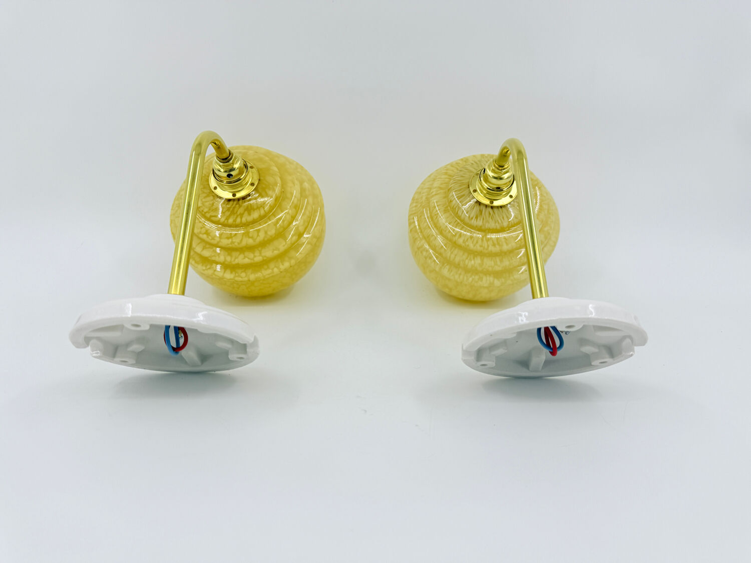 Appliques vintage en verre de Clichy