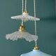 Vintage glass and opaline triple suspension lampshade