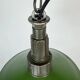 Industrial Green Enamel Military Pendant Lamp with Cast Aluminium Top, 1960