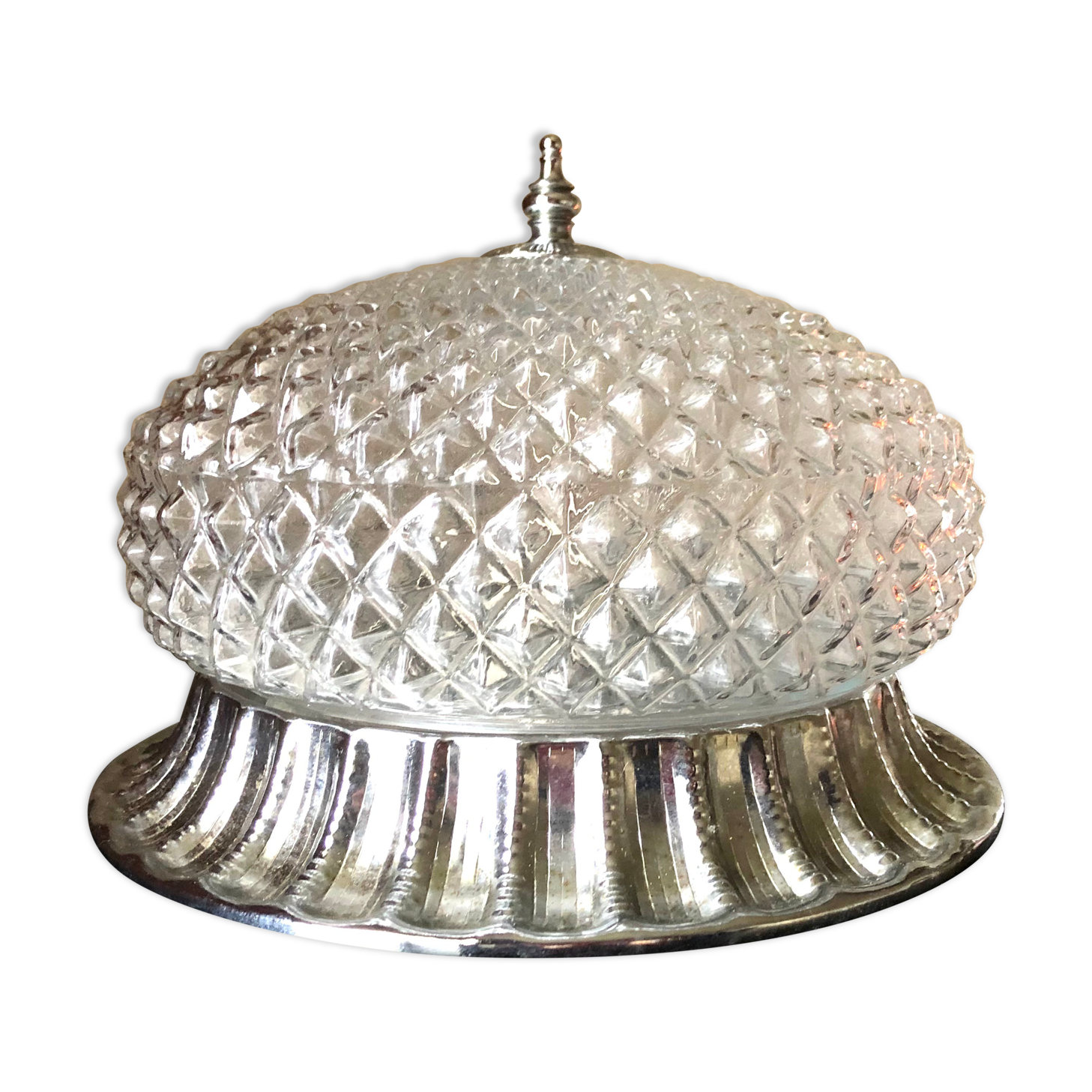 Sea urchin-tipped ceiling lamp with diamond-tipped glass