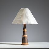 Scandinavian tapered copper and brass table lamp