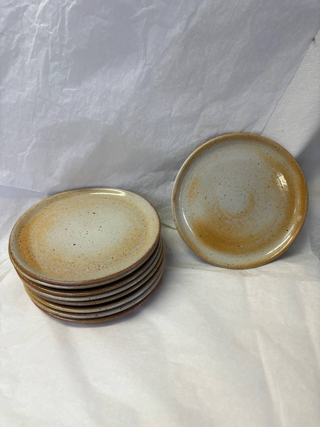 Set of 9 marsh sandstone dessert plates