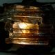 Large brutalist iron & ice Murano glass sconce / wall lamp, 1960s