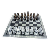Felice Antonio Botta acrylic chessboard and glass board, Italy, 1970s