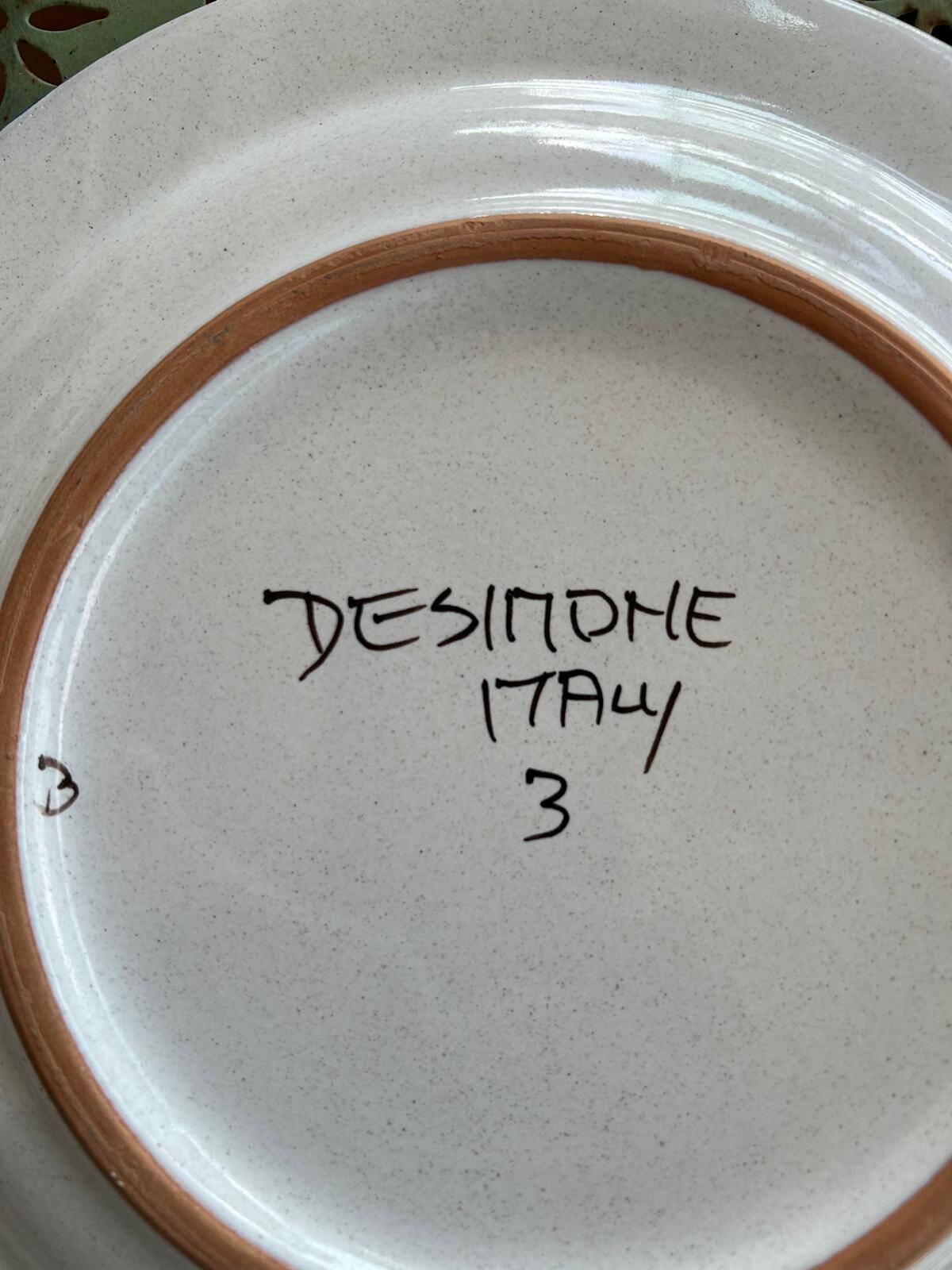 Simone's Plate, fishermen in a boat, hand-painted ceramic 26 cm, Sicily