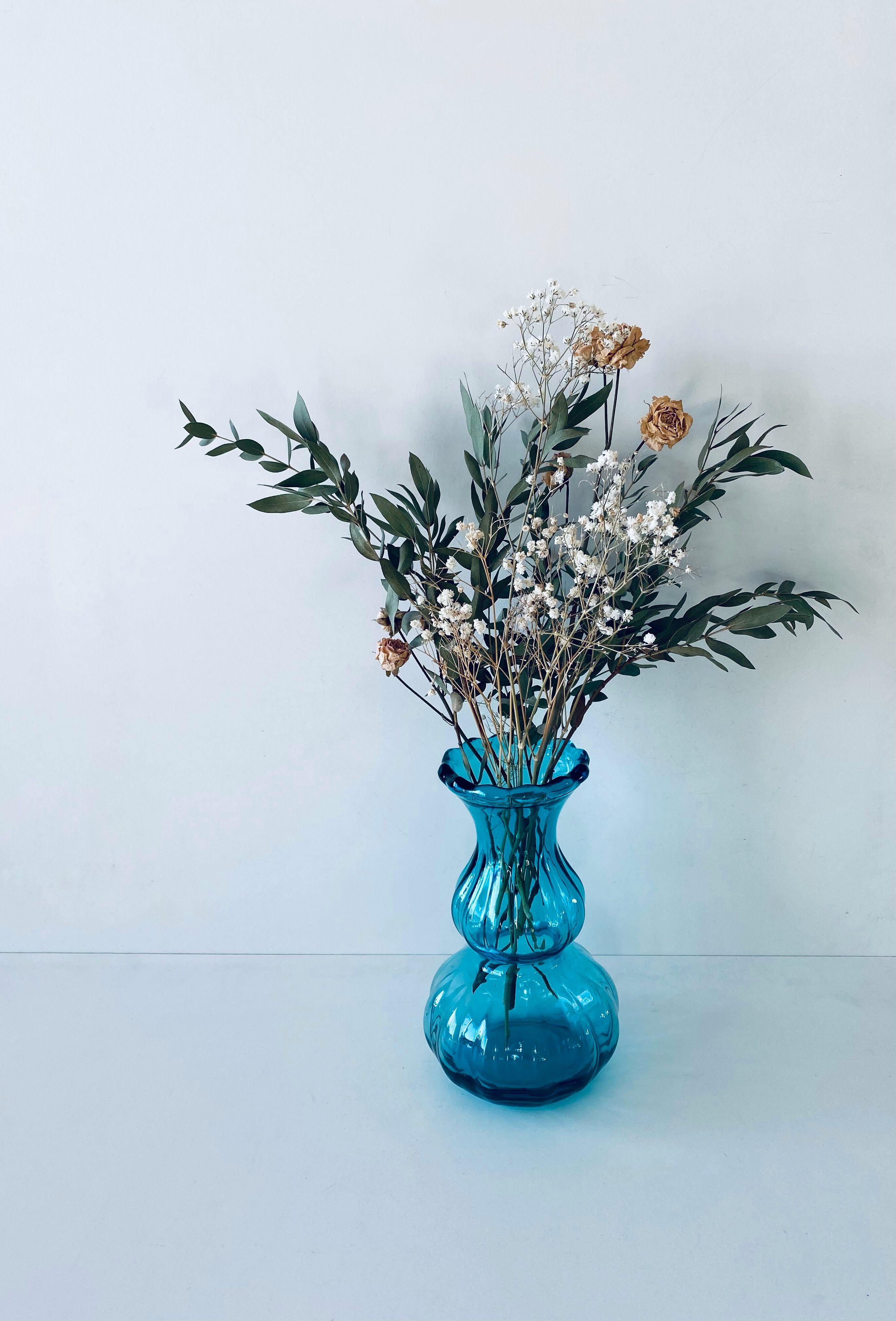 Blue glass vase