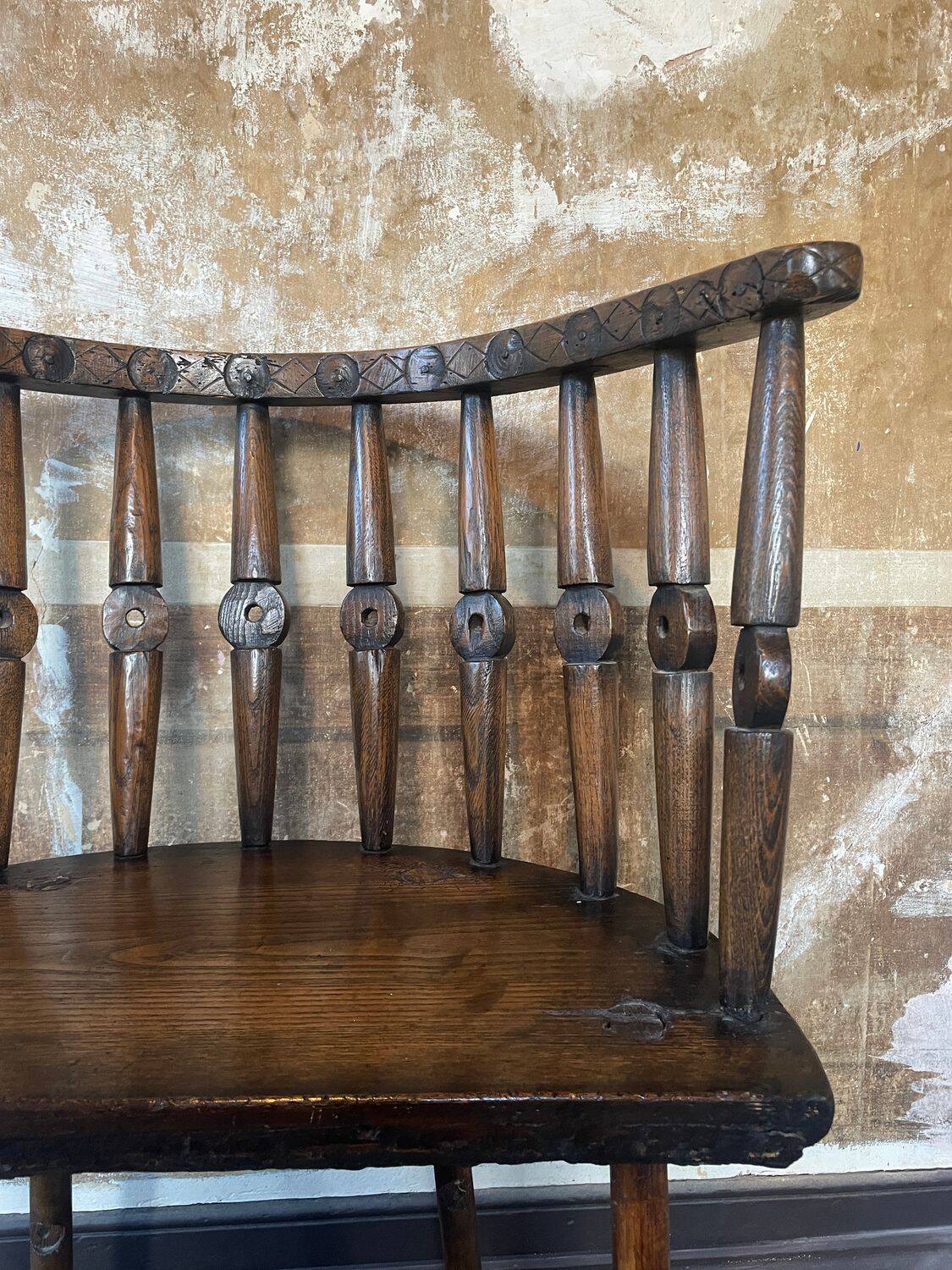 Circa Early 19th Century Century Welsh Vernacular Stick Back Hedge Chair