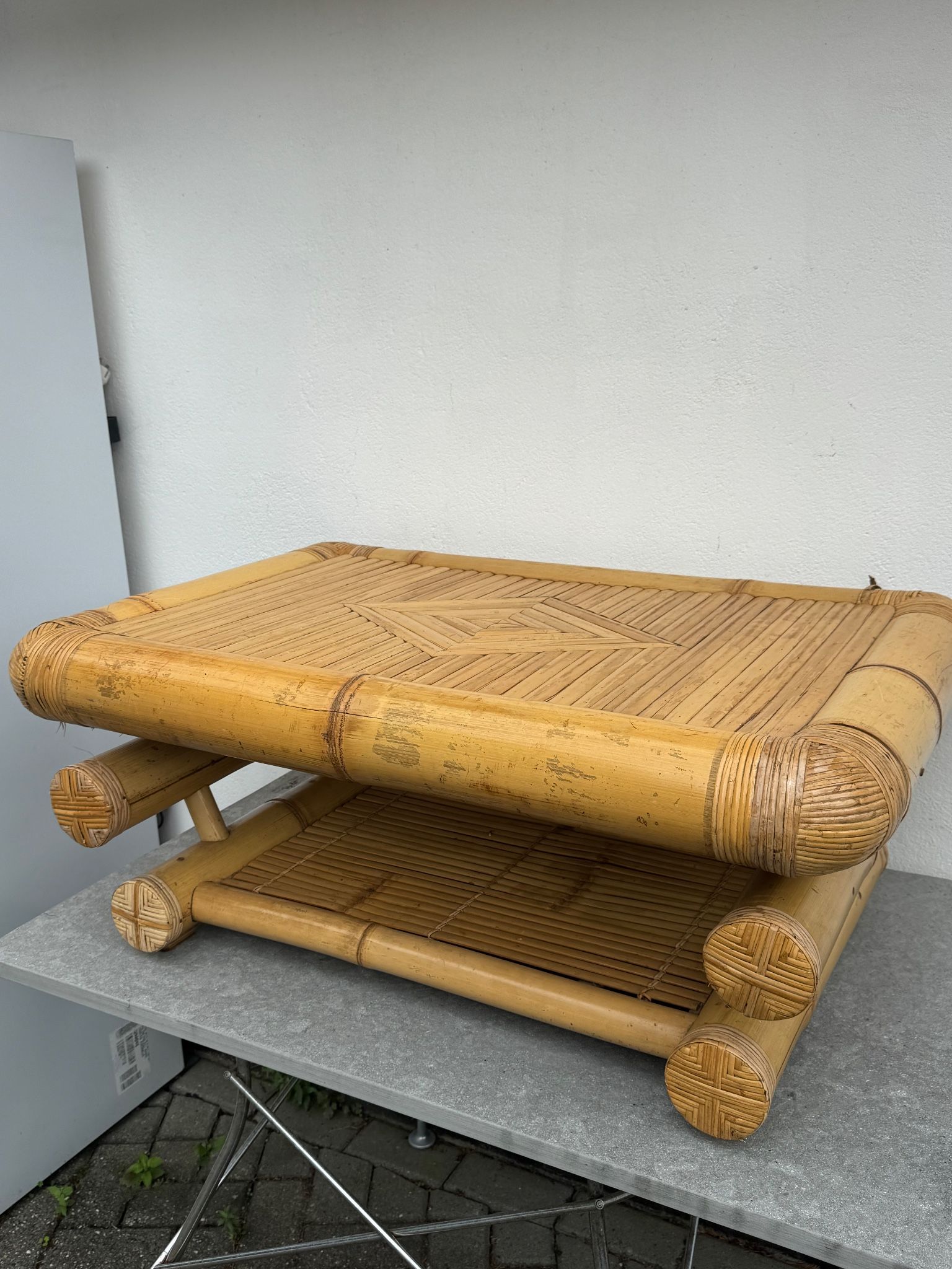 Vintage Bamboo Salon Table