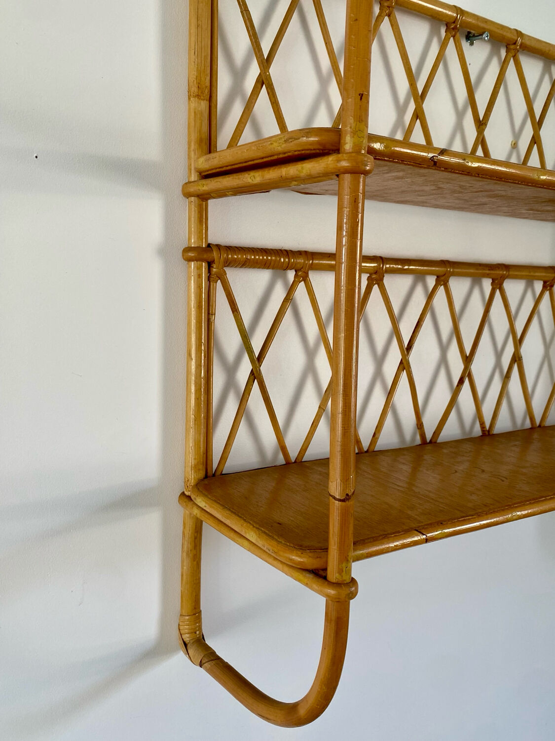 Vintage rattan shelf