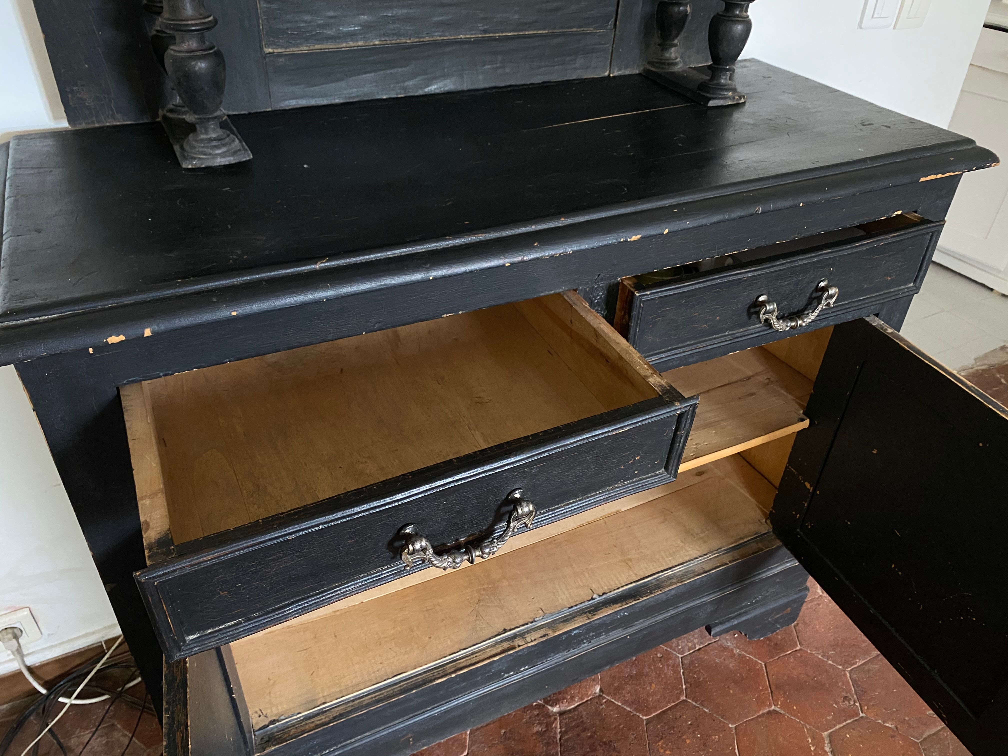 Black wooden buffet