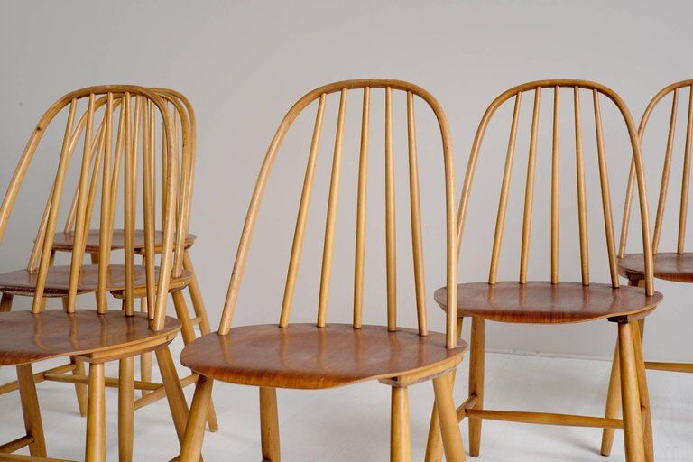 Set of 6 chairs Sven Erik Fryklund for Hagafors, model 16, Sweden, 1950