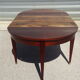 Half-moon console table, extendable in Empire style.