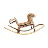 Rattan and bamboo rocking horse